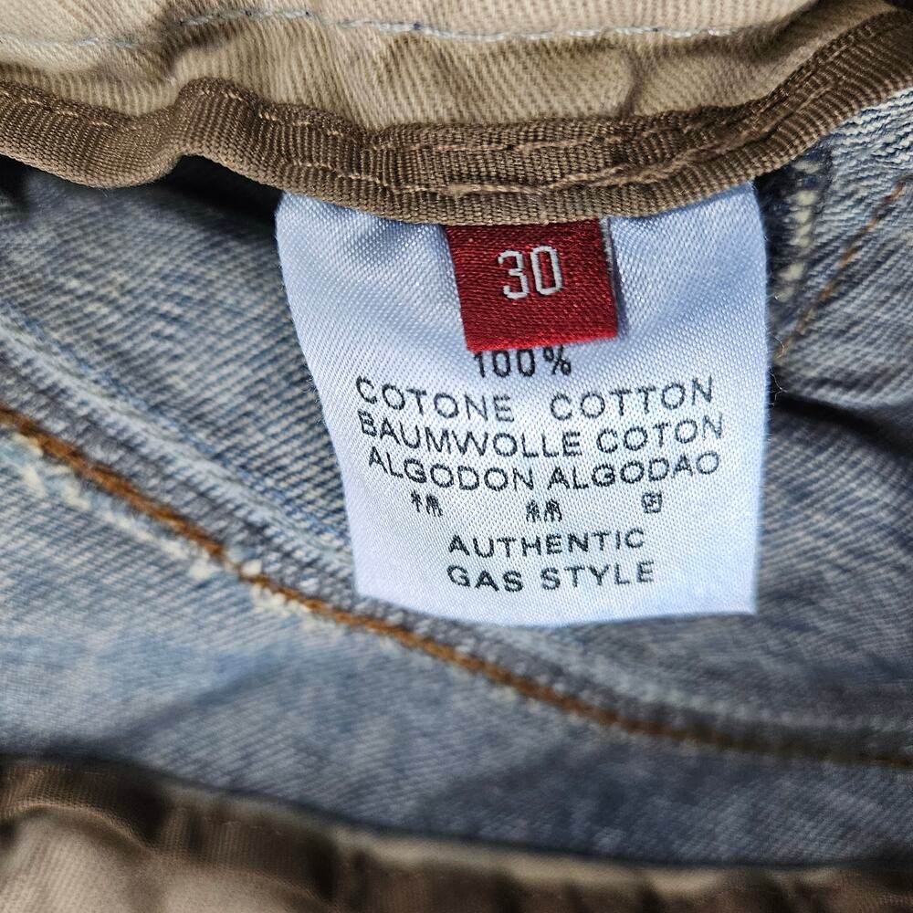 Vintage Low-Rise Jeans Euro GAS Cyber Y2K Twisted Stitch Distressed Denim - 30 - Picture 9 of 9